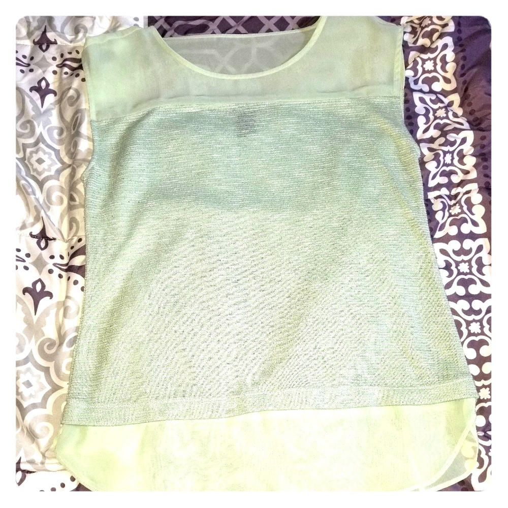 Ann Taylor mint green business casual shirt